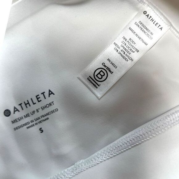 Athleta Women's Small Mesh Me Up 8" Activewear Athletic Shorts White Yoga Jog - Picture 5 of 7